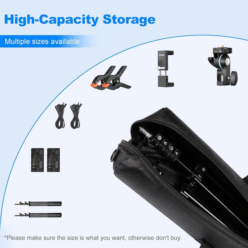 soonpho Nylon Tripod Carrying Case, Light Stand Bag with Shoulder Strap Padded for Photography Studio Flash Light Stand, Tripods, Monopods, Umbrellas, Softbox, Boom Stands, Speaker Stands (39in/100cm) - Image 5